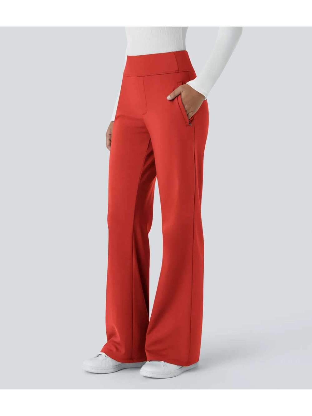 HALARA DayStretch Mid Rise Side Zipper Pocket Work Flare Pants Size XL Petite